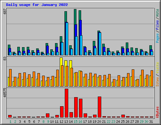 Daily usage for January 2022