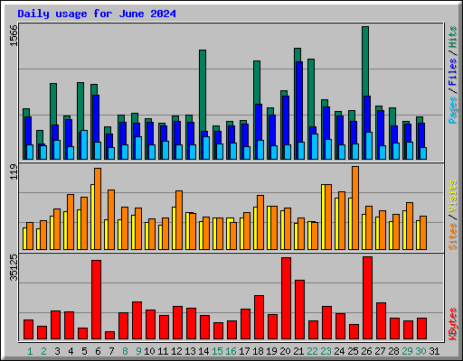 Daily usage for June 2024