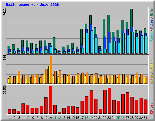 Daily usage for July 2026