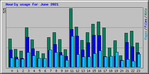 Hourly usage for June 2021