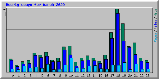 Hourly usage for March 2022